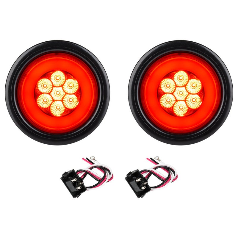 Lumitronics RV HALO LED 4 Inch Sealed Round Stop/Turn/Tail Lights (Red Pair) - Image 2